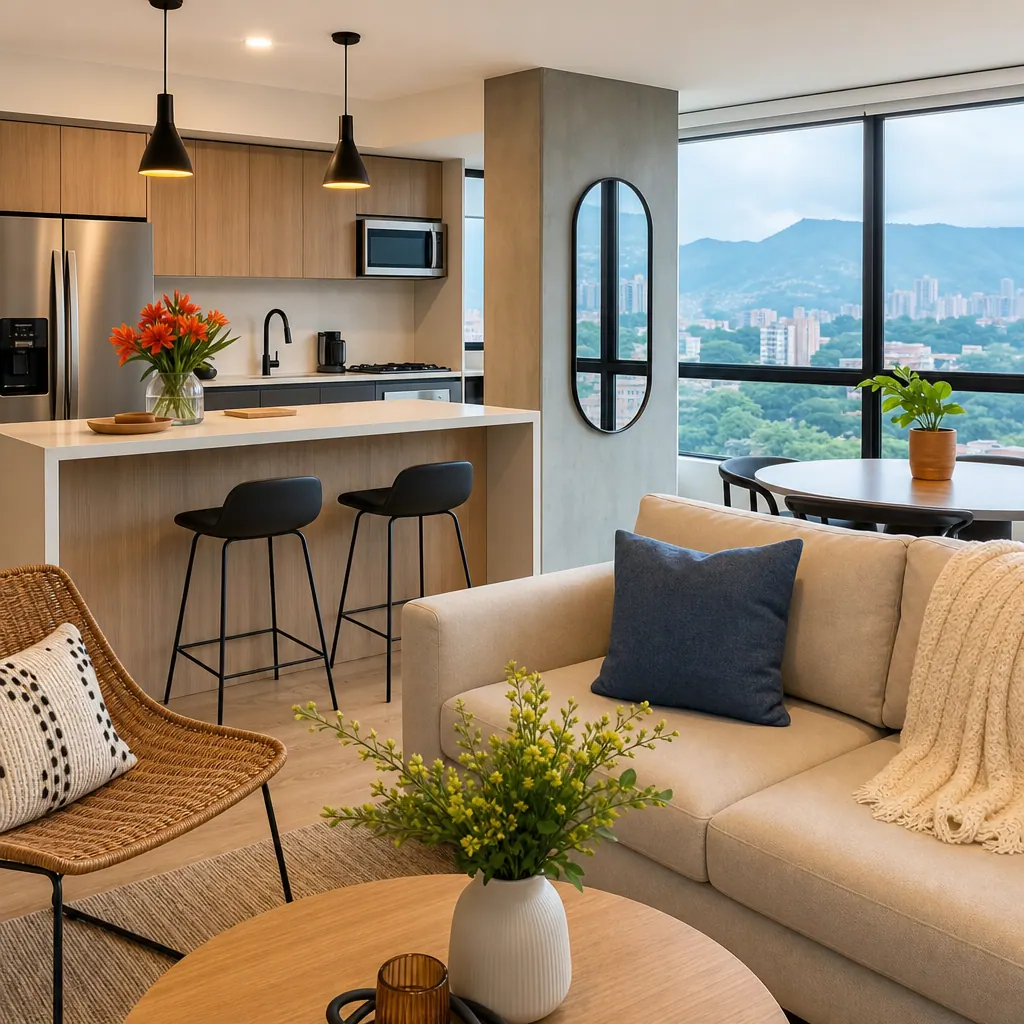 Bright furnished apartment in Medellín, Colombia ready for Airbnb hosting