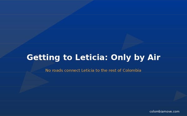 Infographic: Getting to Leticia Colombia only by air