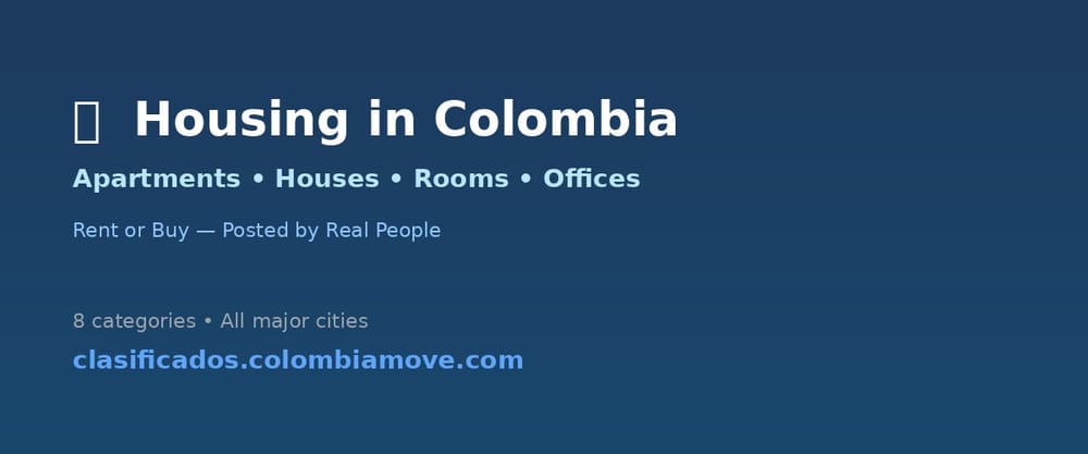 Housing categories on Colombia Move - apartments, houses, rooms for rent and sale
