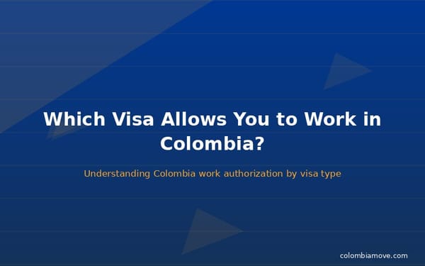 Chart showing which Colombian visas allow work authorization
