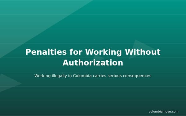 Warning sign about penalties for illegal work in Colombia