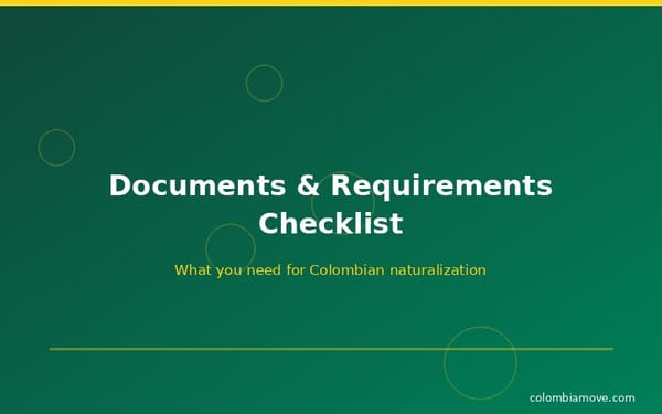 Colombian citizenship documents and requirements checklist infographic