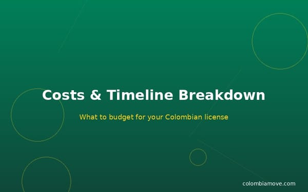 Costs and timeline breakdown for a Colombian driver's license