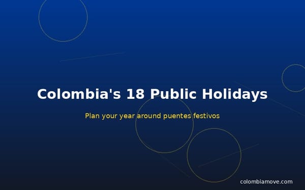 Colombia's 18 public holidays in 2026