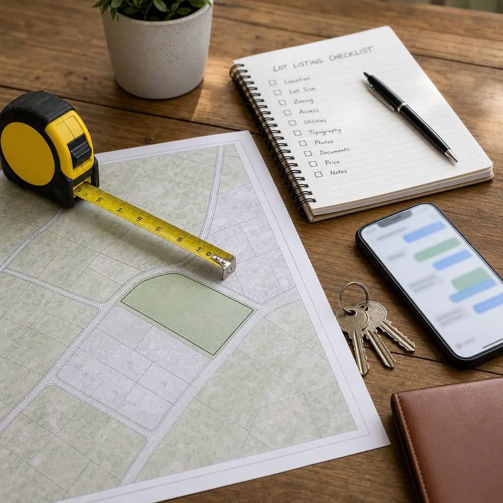 Mapa catastral, metro y checklist para publicar un lote en venta