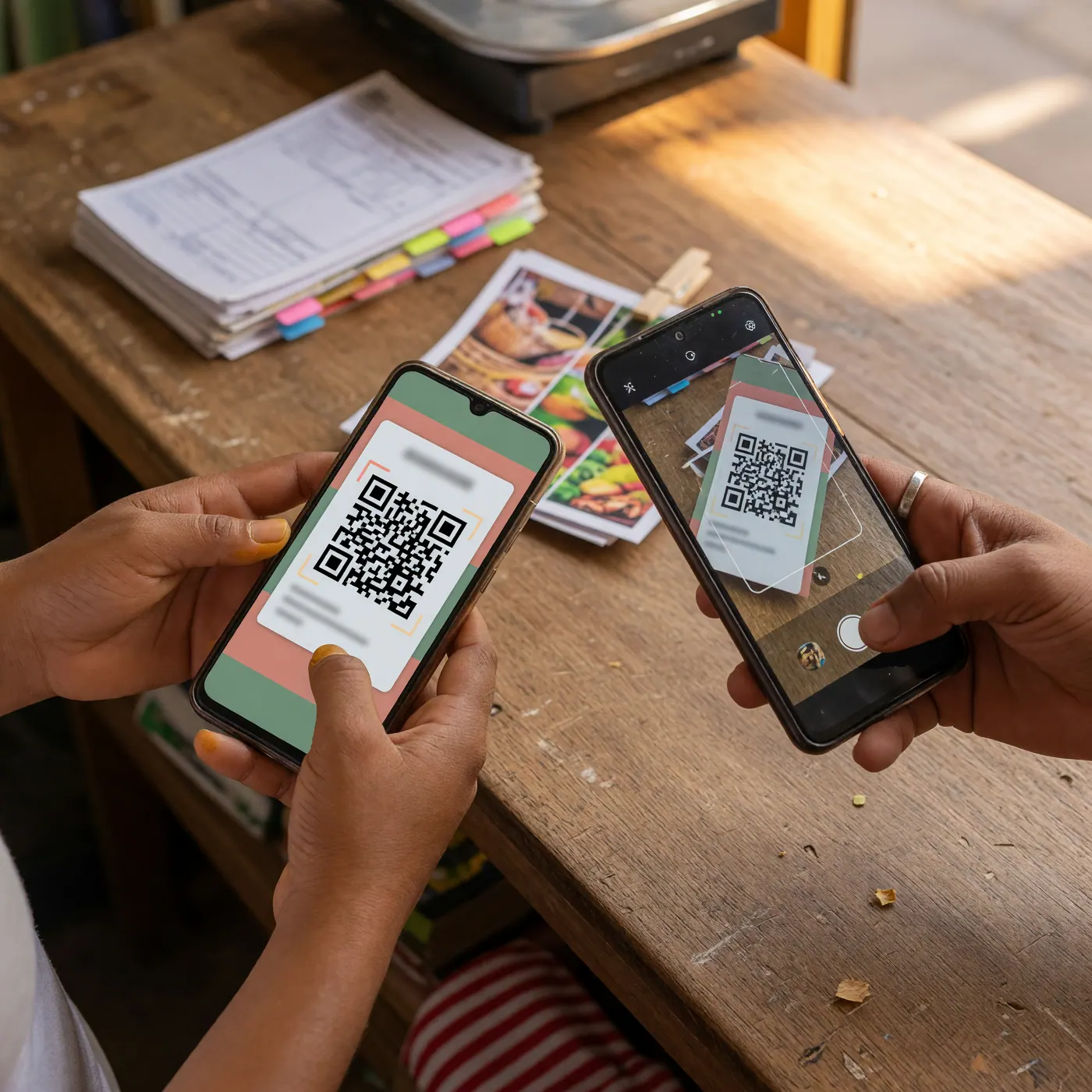 Verificación de pago mediante código QR entre vendedor y comprador en Colombia