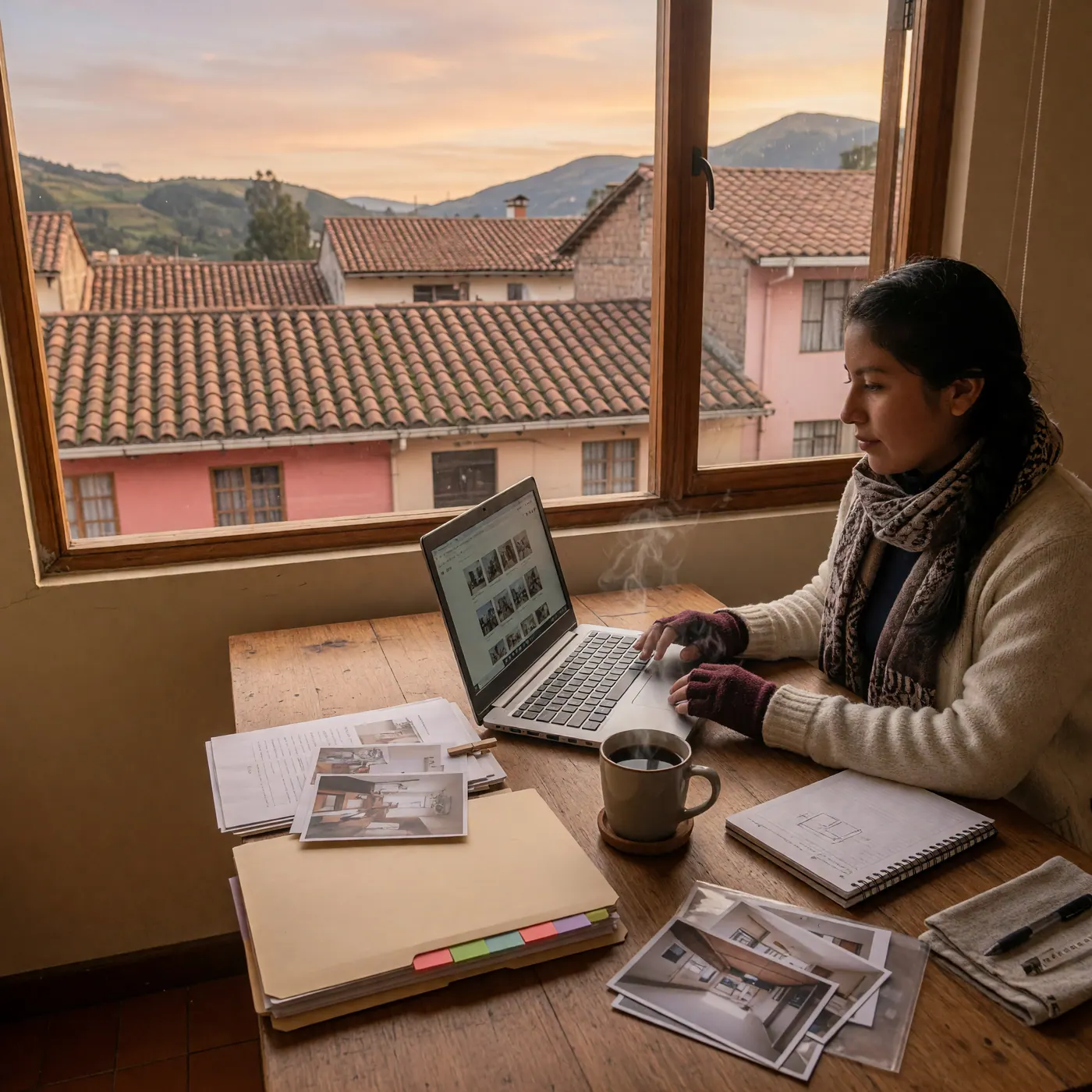Persona trabajando de forma remota frente a una laptop en Pasto