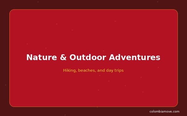 Nature activities for families in Colombia