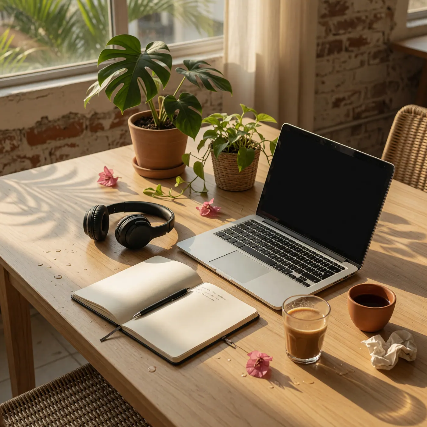 Remote work and freelance setup in a Colombian coworking space
