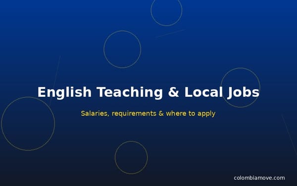 English teaching and local job options in Colombia for foreigners