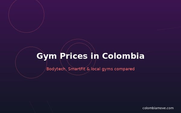 Gym prices in Colombia comparison chart for Bodytech, SmartFit and local gyms
