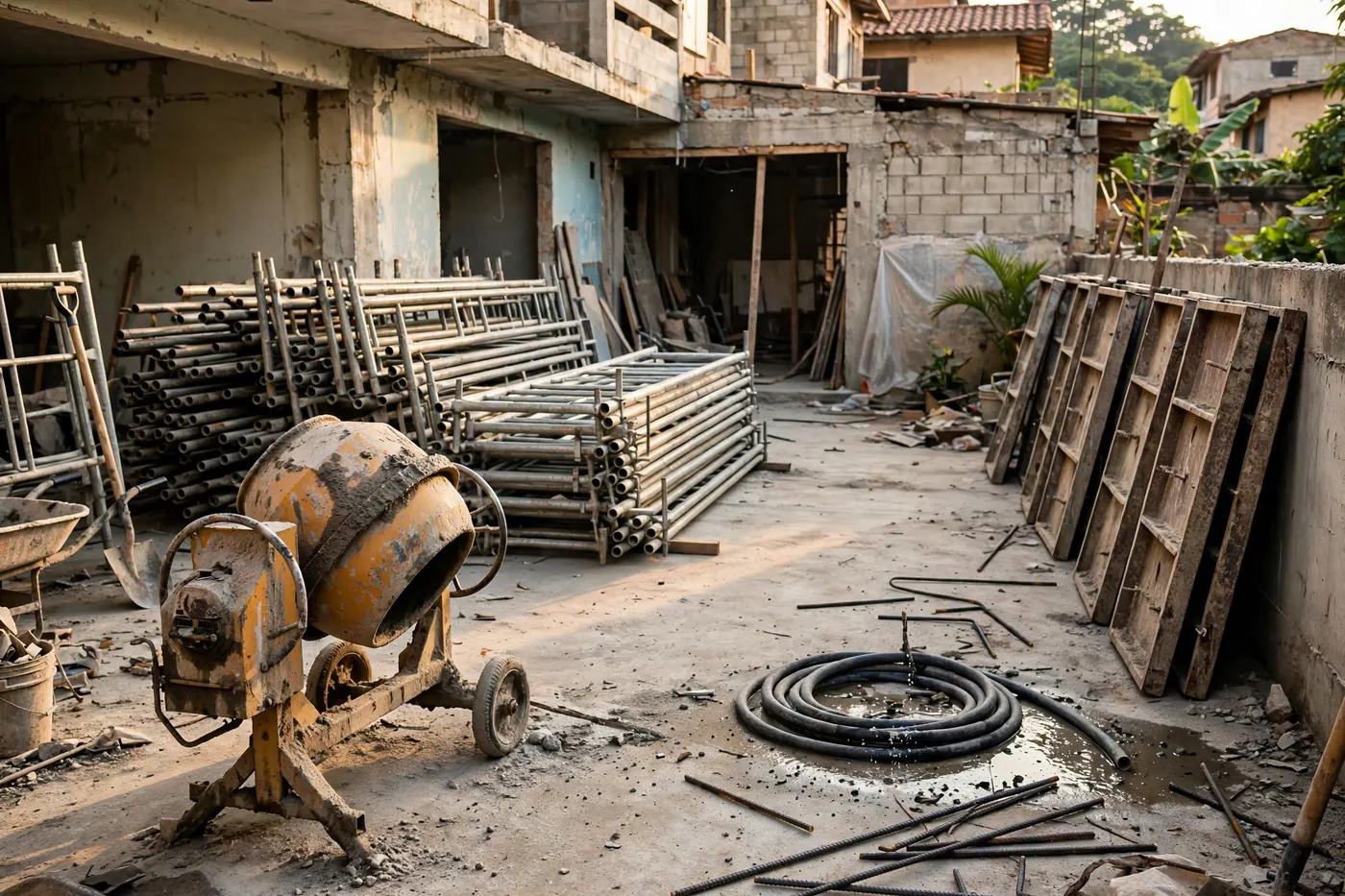 Where to sell used construction scaffolding, concrete mixers and formwork in Colombia