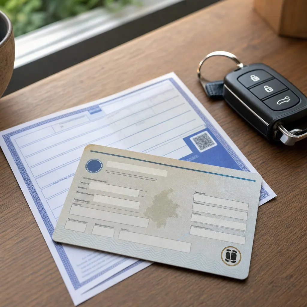 Documentos del carro y llave organizados para vender en Colombia