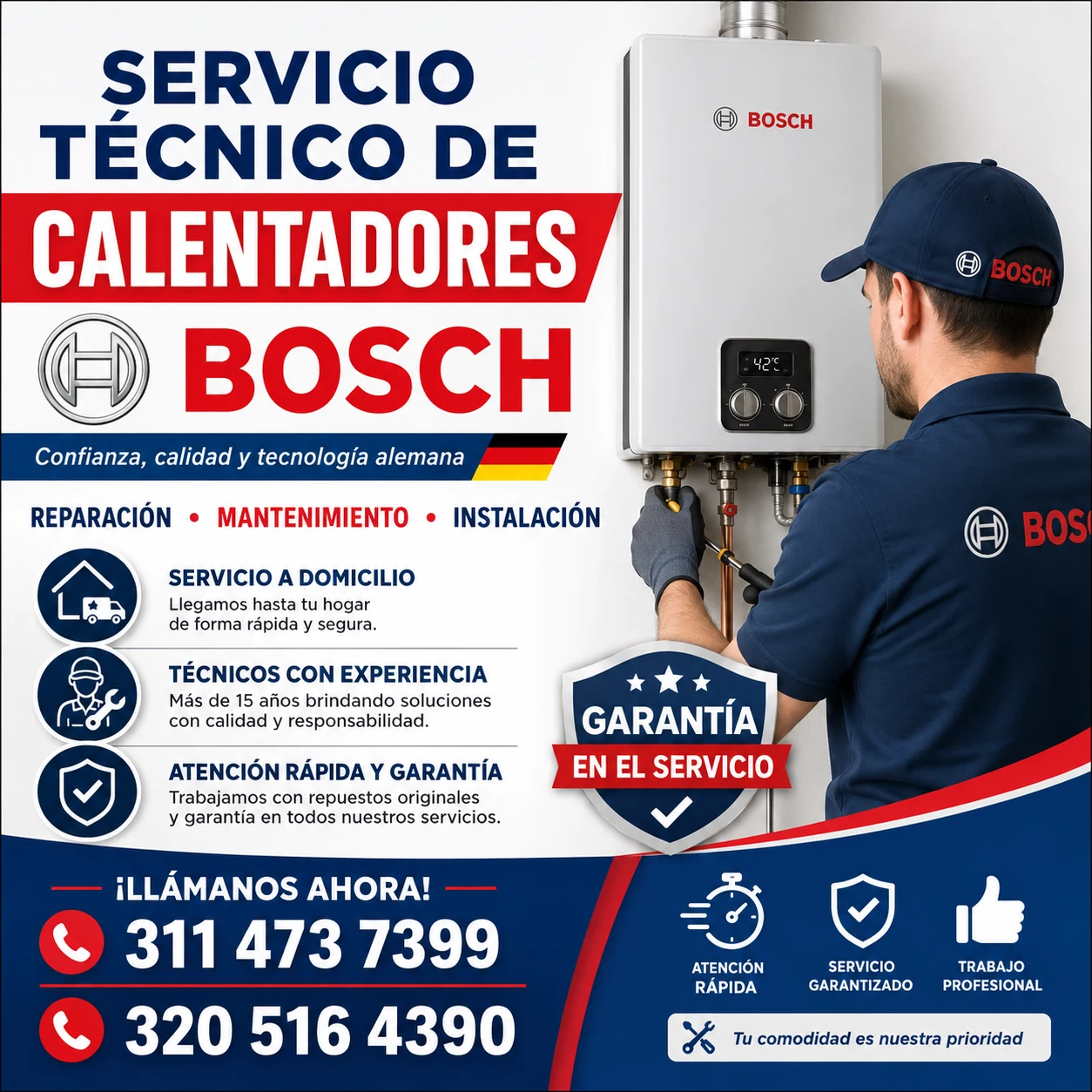 Asistencia técnica a calentadores Bosch |Revisión técnica a 3205164390