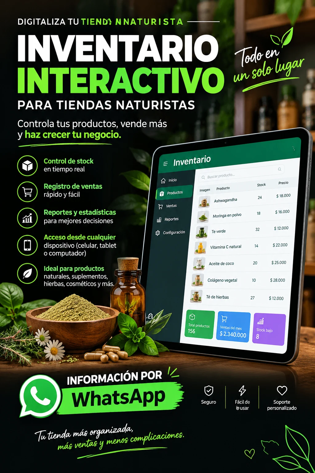 Venta de otra belleza en Cartagena: Inventario interactivo para tiendas naturistas — Colombia Move