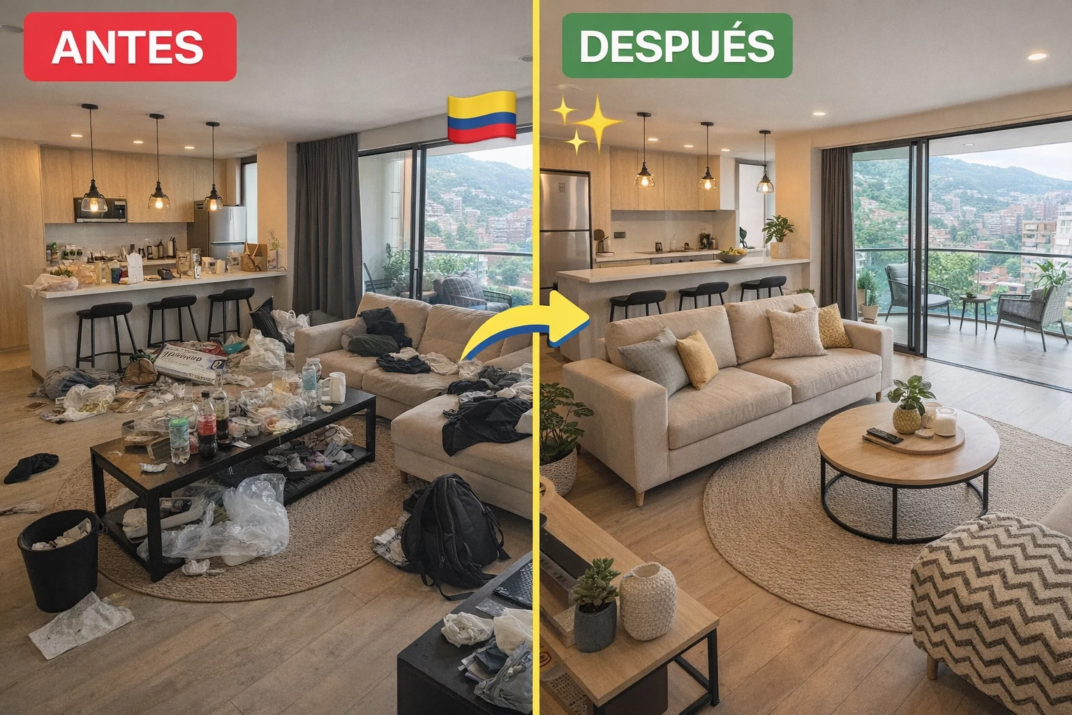 Servicio en Medellín: Servicio de limpieza y organización para hogares / oficinas y Airbnb en Medellín. — Colombia Move