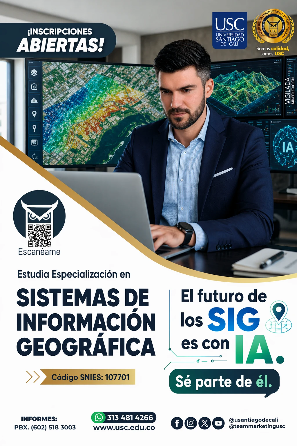 Servicio en Cali: Especialización en Sistemas de Información Geográfica USC — Colombia Move