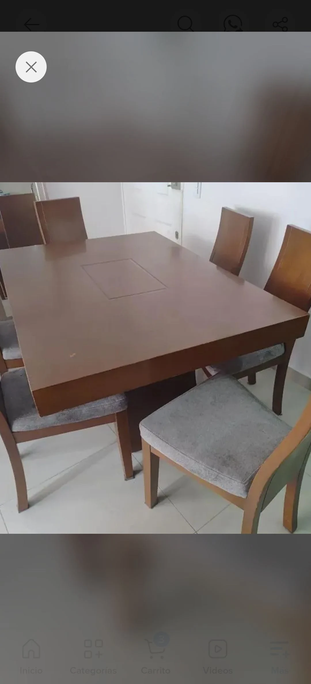 Venta de cocina y comedor en Bogotá: Comedor de madera rectangular 6 puestos USADA — Colombia Move