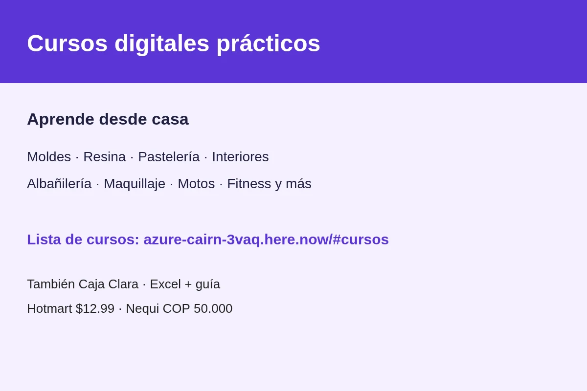 Cursos digitales prácticos desde casa