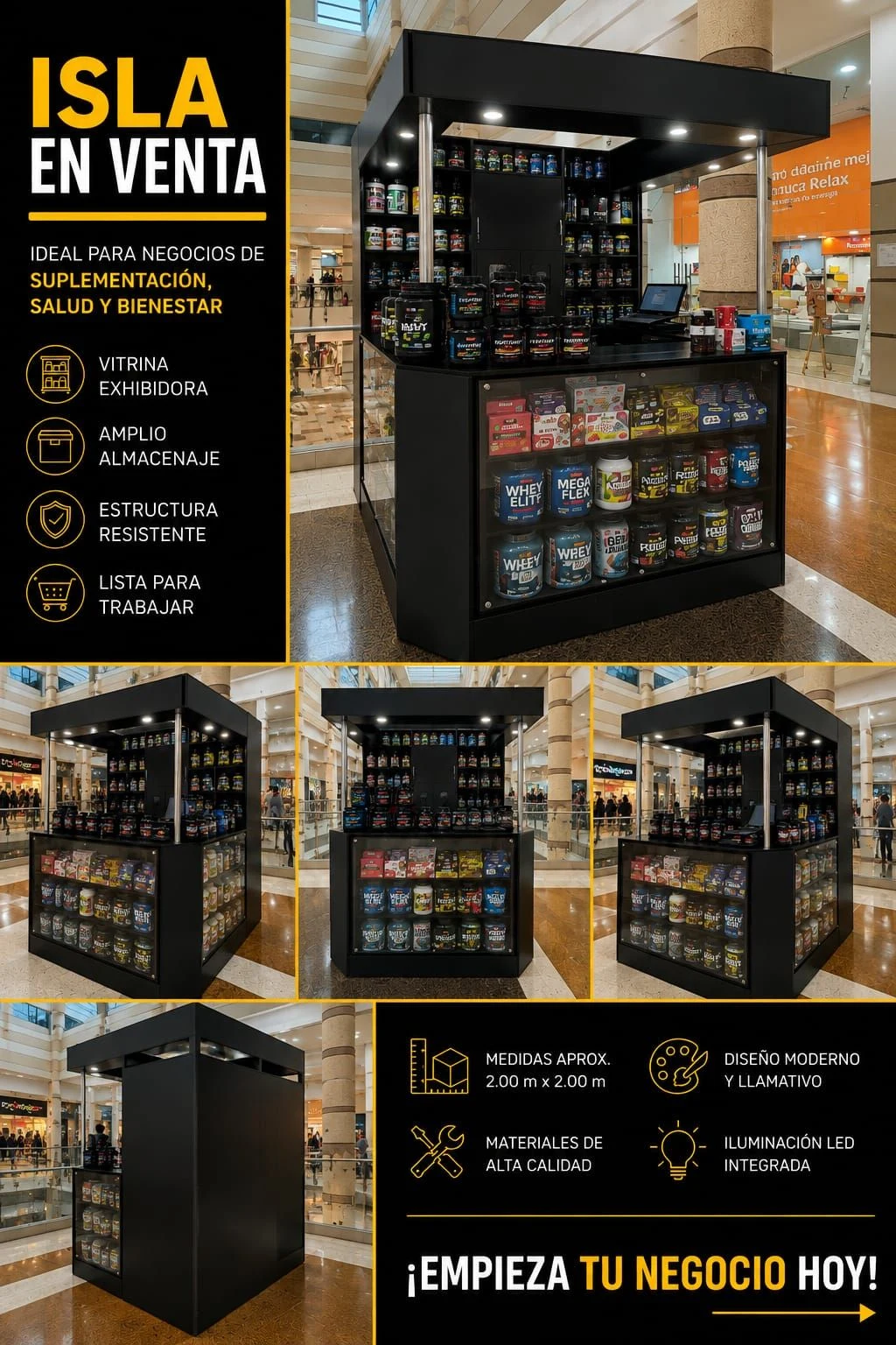 Venta de otro mueble en Barranquilla: Isla comercial de 2 × 2 m para negocio de suplementos — Colombia Move