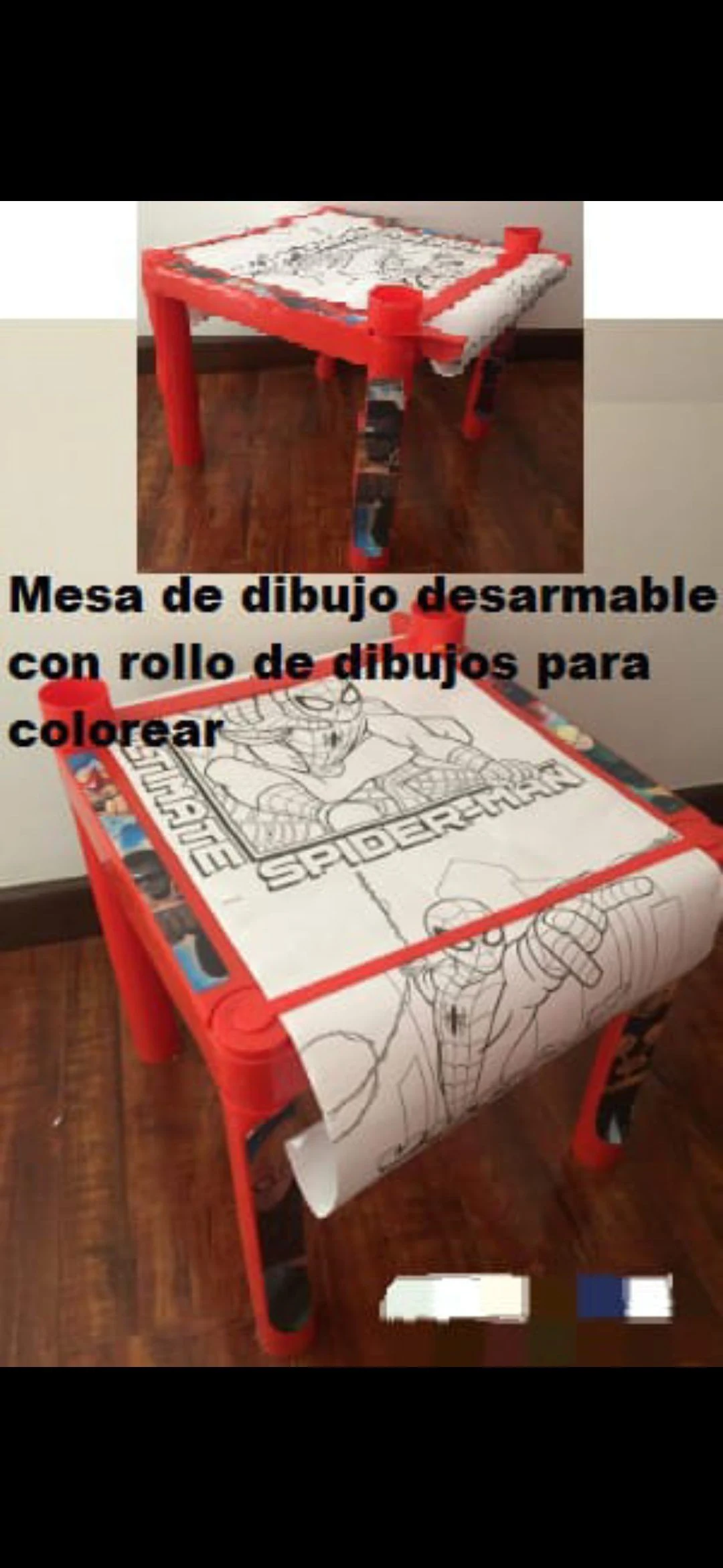 Venta de mesas y sillas en Bogotá: Mesa infantil de dibujo desarmable Spider-Man — Colombia Move