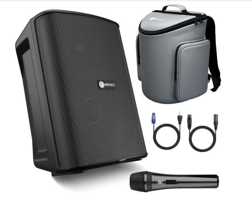 Altavoz Bluetooth portátil NBVOICE con micrófono y maleta 180 W