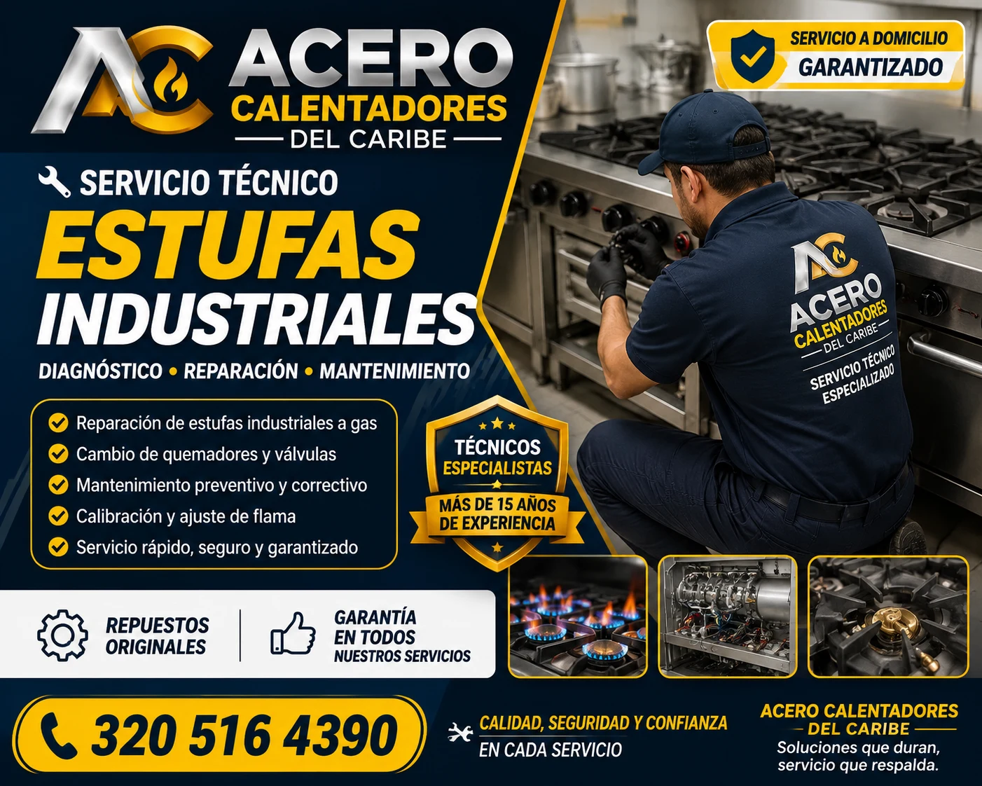 Servicio en Santa Marta: Servicio técnico estufas industriales | Mantenimientos — Colombia Move
