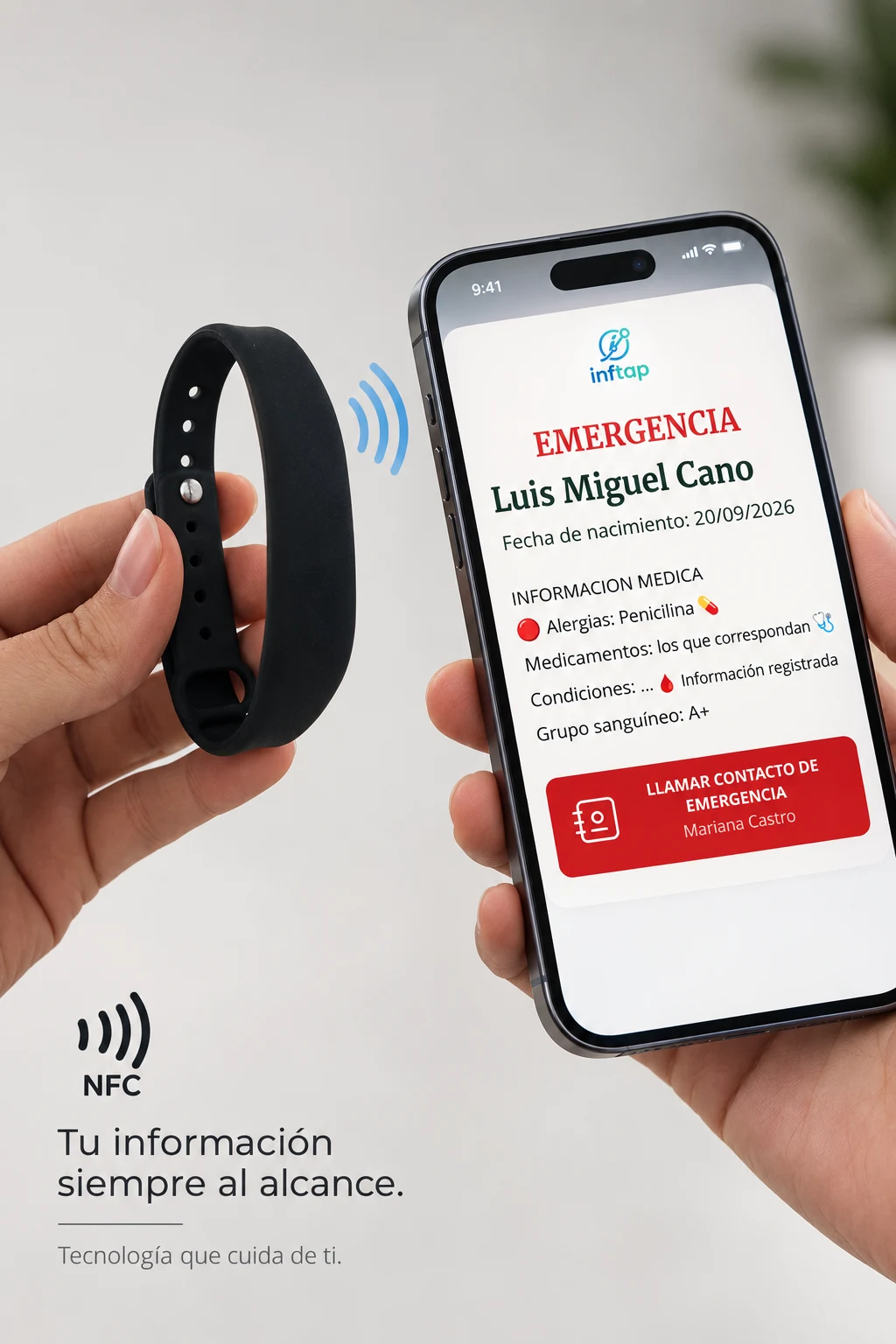Venta de accesorios tecnológicos en Pereira: Manilla NFC de presentación negra de silicona — Colombia Move