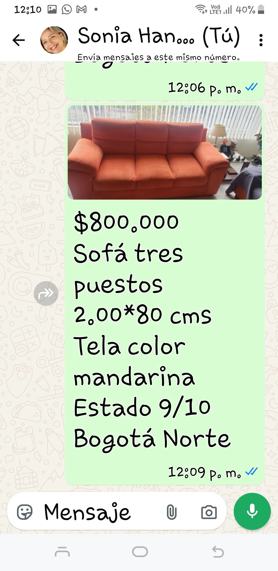 Venta de sofás y salas en Chicó, Bogotá: Sofa tres puestos — Colombia Move