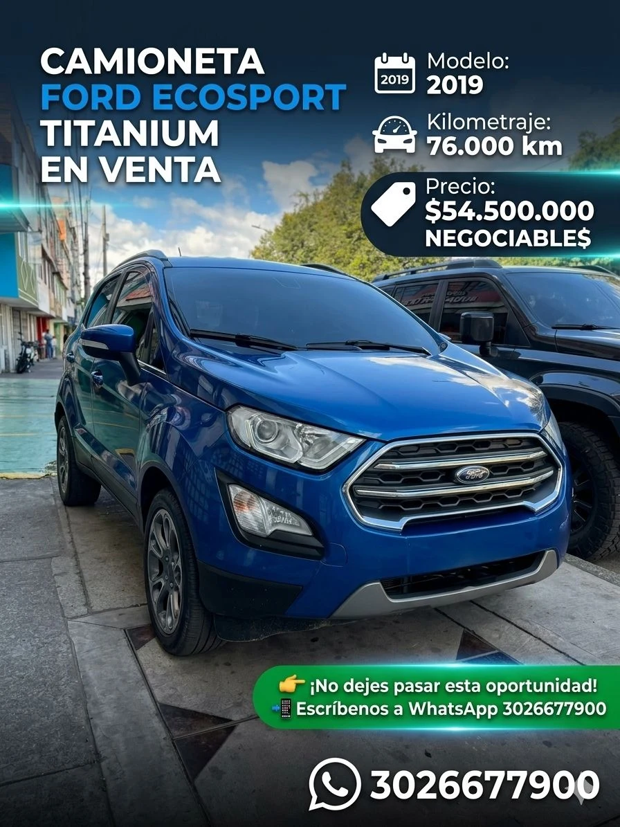 Venta de camionetas y suvs en Galan, Bogotá: Camioneta Ford EcoSport Titanium en venta… — Colombia Move