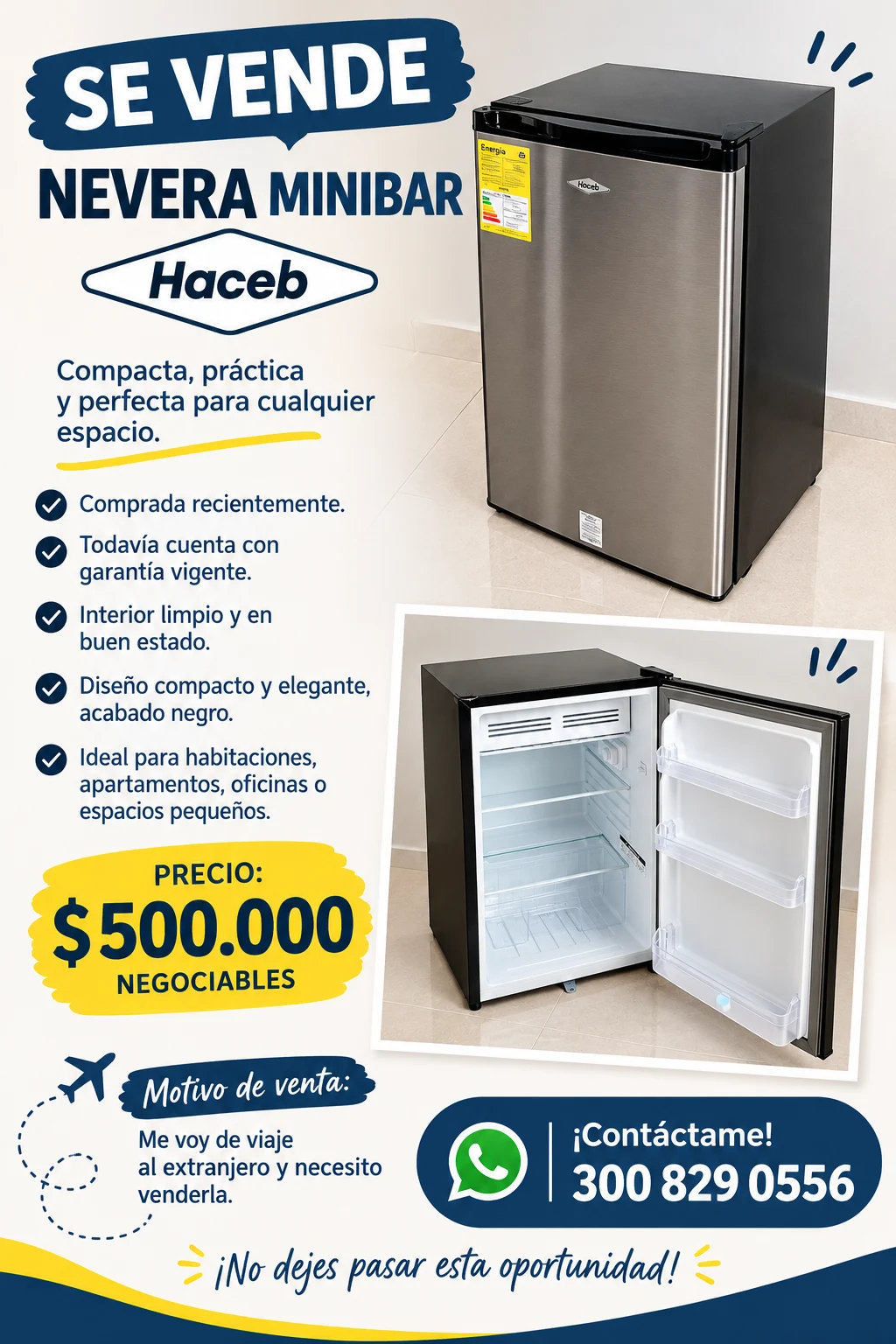 Venta de electrodomésticos en Medellín: Nevera minibar Haceb en venta — Colombia Move