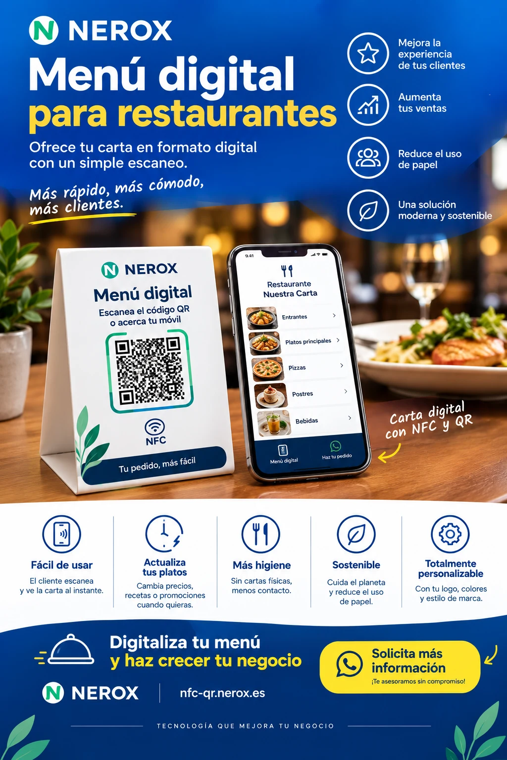 Venta de otra electrónica en Cali: Menú digital con QR y NFC para restaurantes — Colombia Move