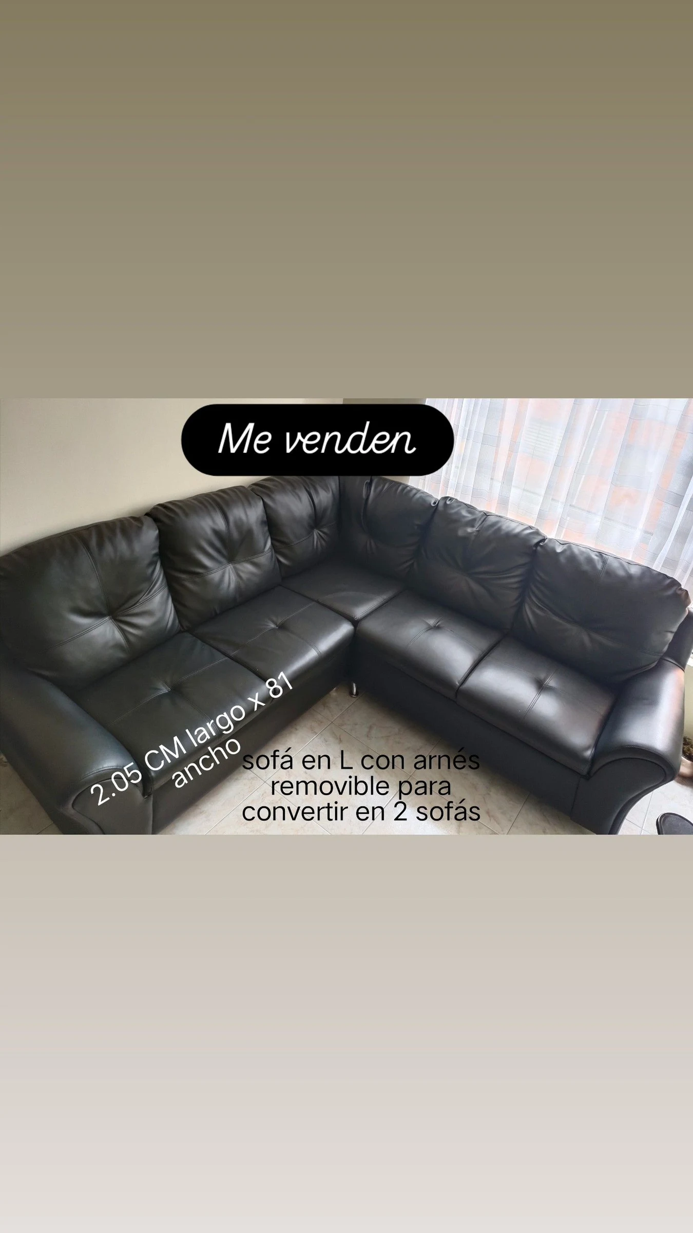 Venta de sofás y salas en Cortijo, Bogotá: Sofa en L color negro — Colombia Move