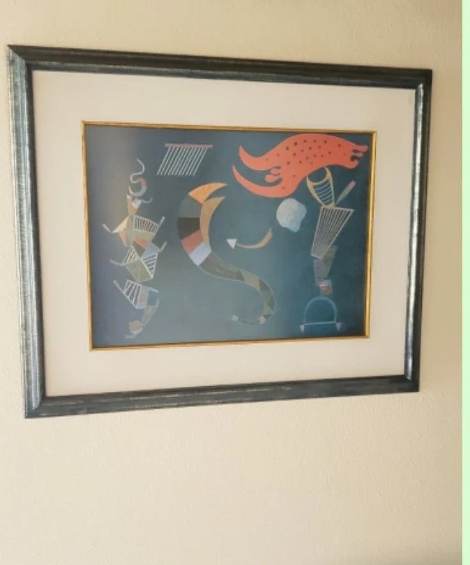 Venta de decoración y hogar en Bogotá: Litografia decorativa con marco azul plateado — Colombia Move