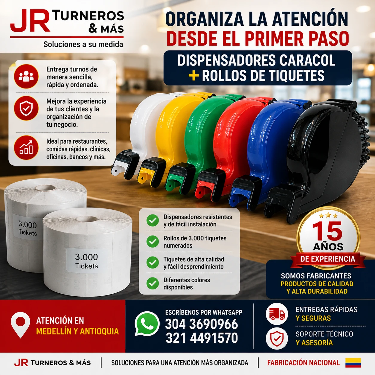 Venta de accesorios tecnológicos en Medellín: En Medellín Dispensadores de turnos y rollos de tiquetes en Medellín — Colombia Move