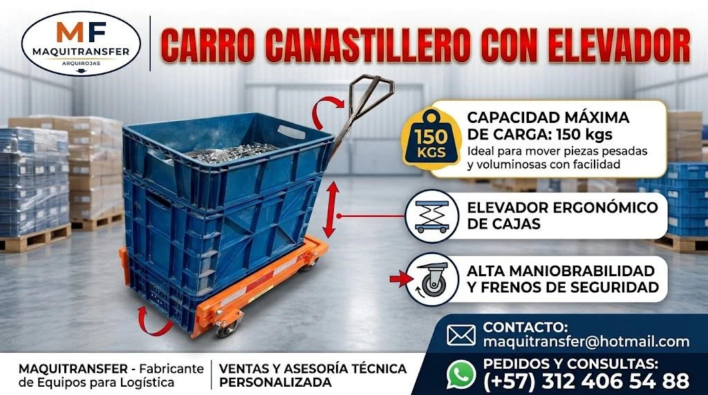 Venta de otro mueble en Bogotá: Carro canastillero con elevador Maquitransfer — Colombia Move