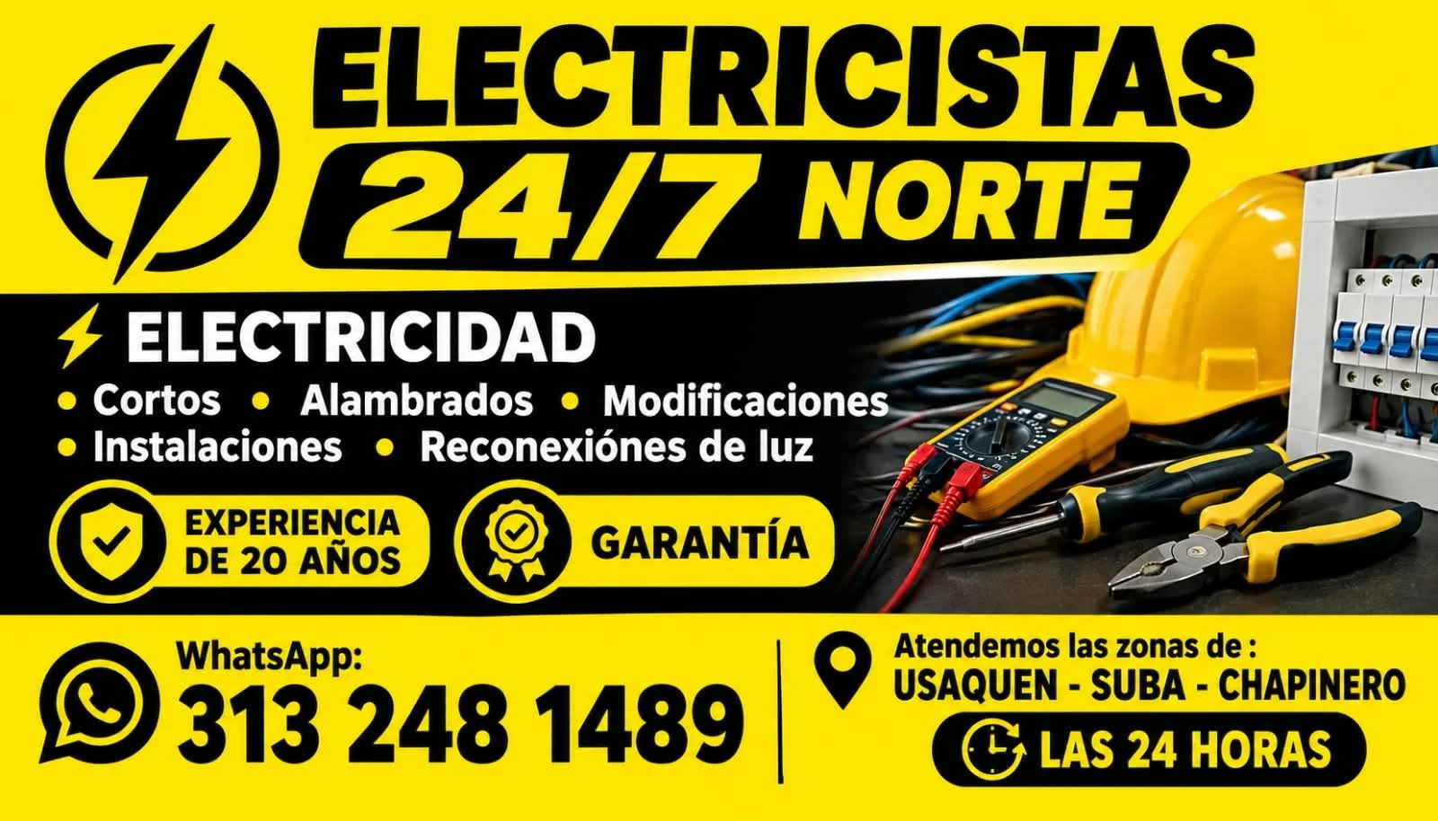 Service in Bogotá: 24-HOUR ELECTRICIANS CHICO NORTE • ROSALES • LA CABRERA • CHAPINERO ALTO • EL NOGAL• CIUDAD SALITRE — Colombia Move