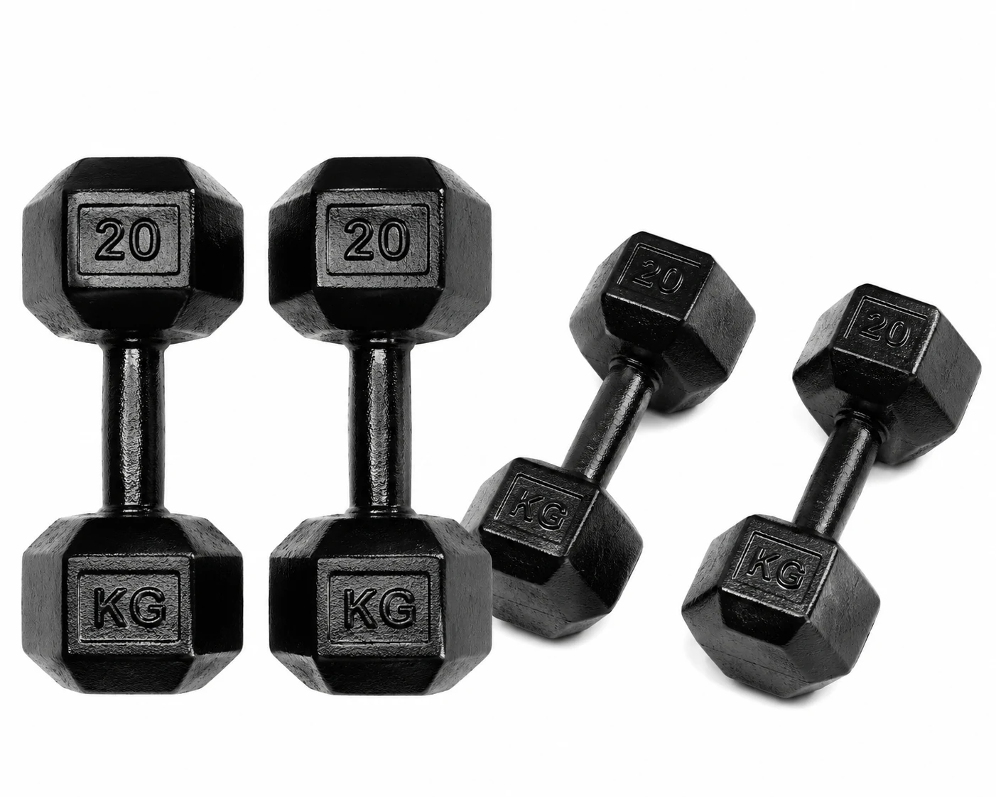 Venta de deportes y fitness en Barranquilla: Mancuernas hexagonales de 20 kg — Colombia Move