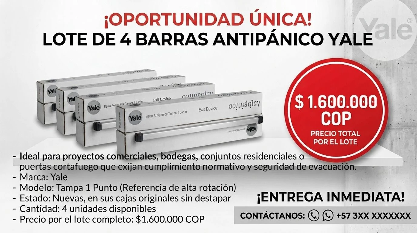 Venta de lote / terreno en Medellín: Lote de 4 barras antipánico Yale — Colombia Move