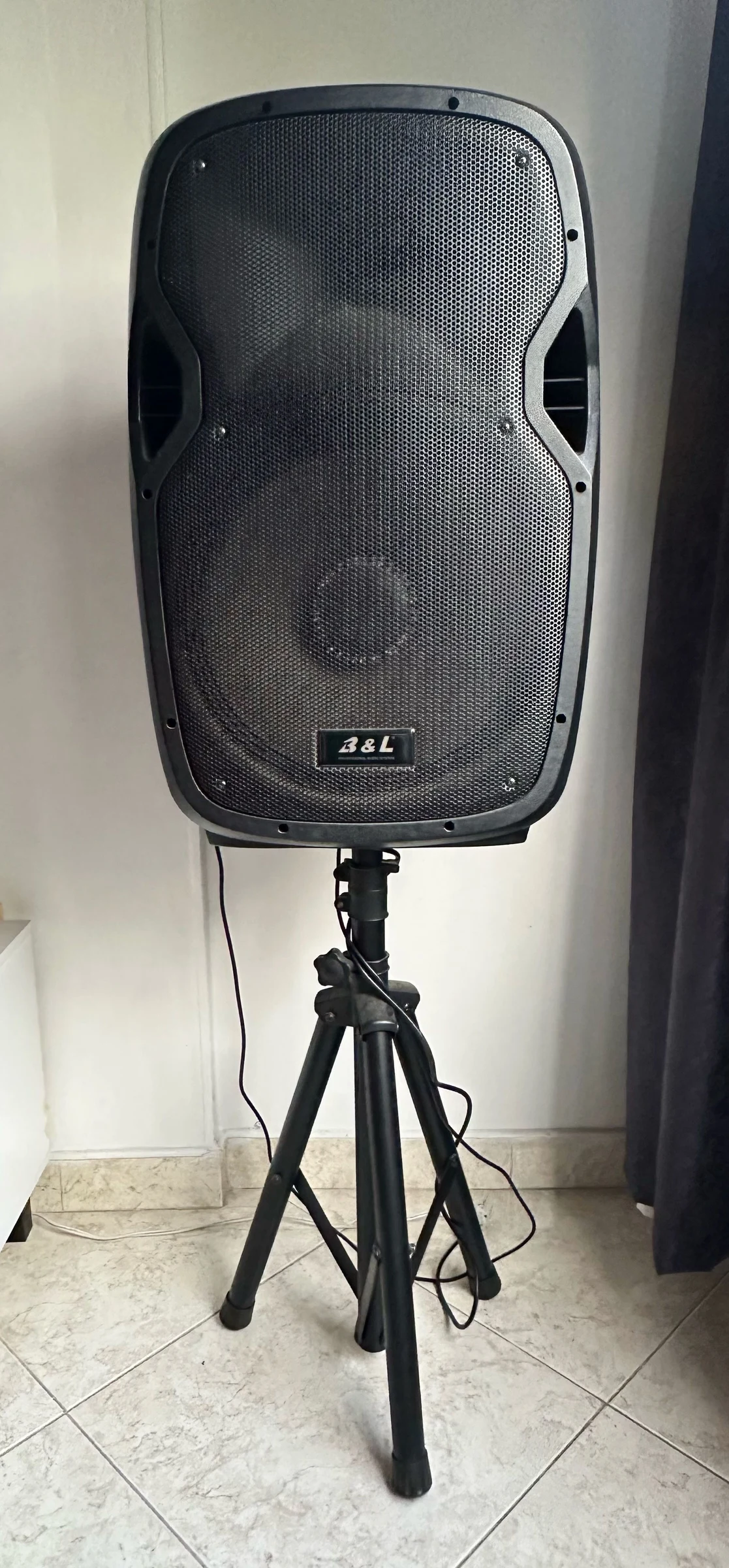 Venta de audio y video en Tricentenario, Medellín: Vendo Cabina Profesional B&L Activa de 15" + Trípode + Micrófono — Colombia Move