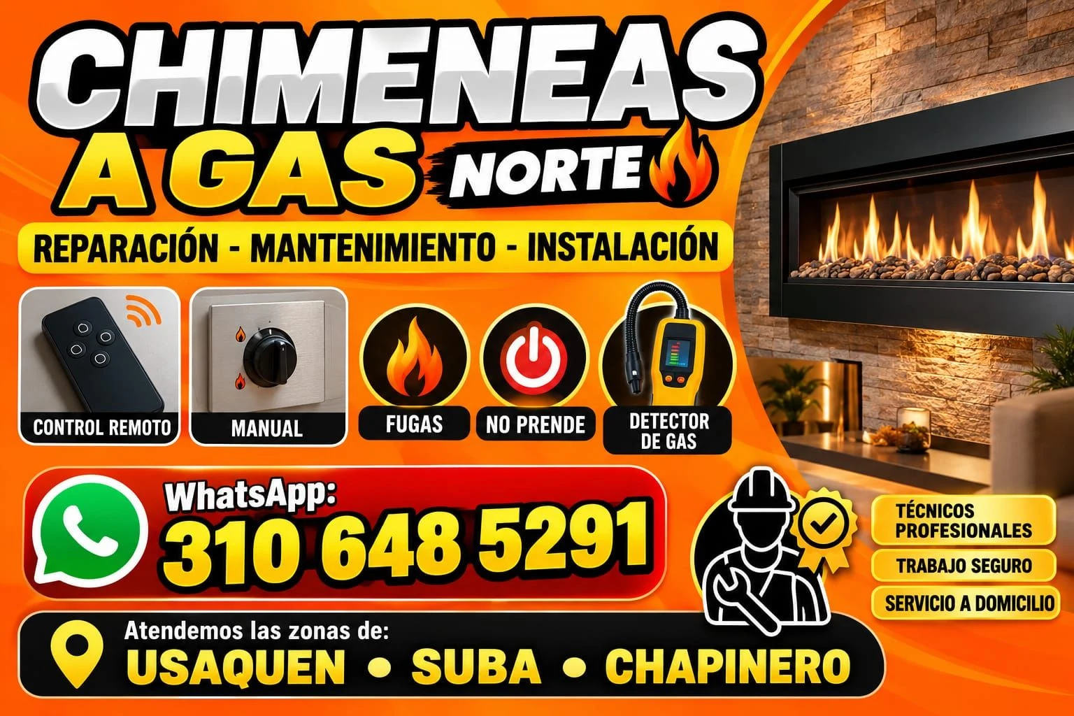 Service in Cedritos, Bogotá: GAS FIREPLACE REPAIR CEDRITOS - BELLA SUIZA - LA CALLEJA - SANTA BARBARA - LA CAROLINA — Colombia Move