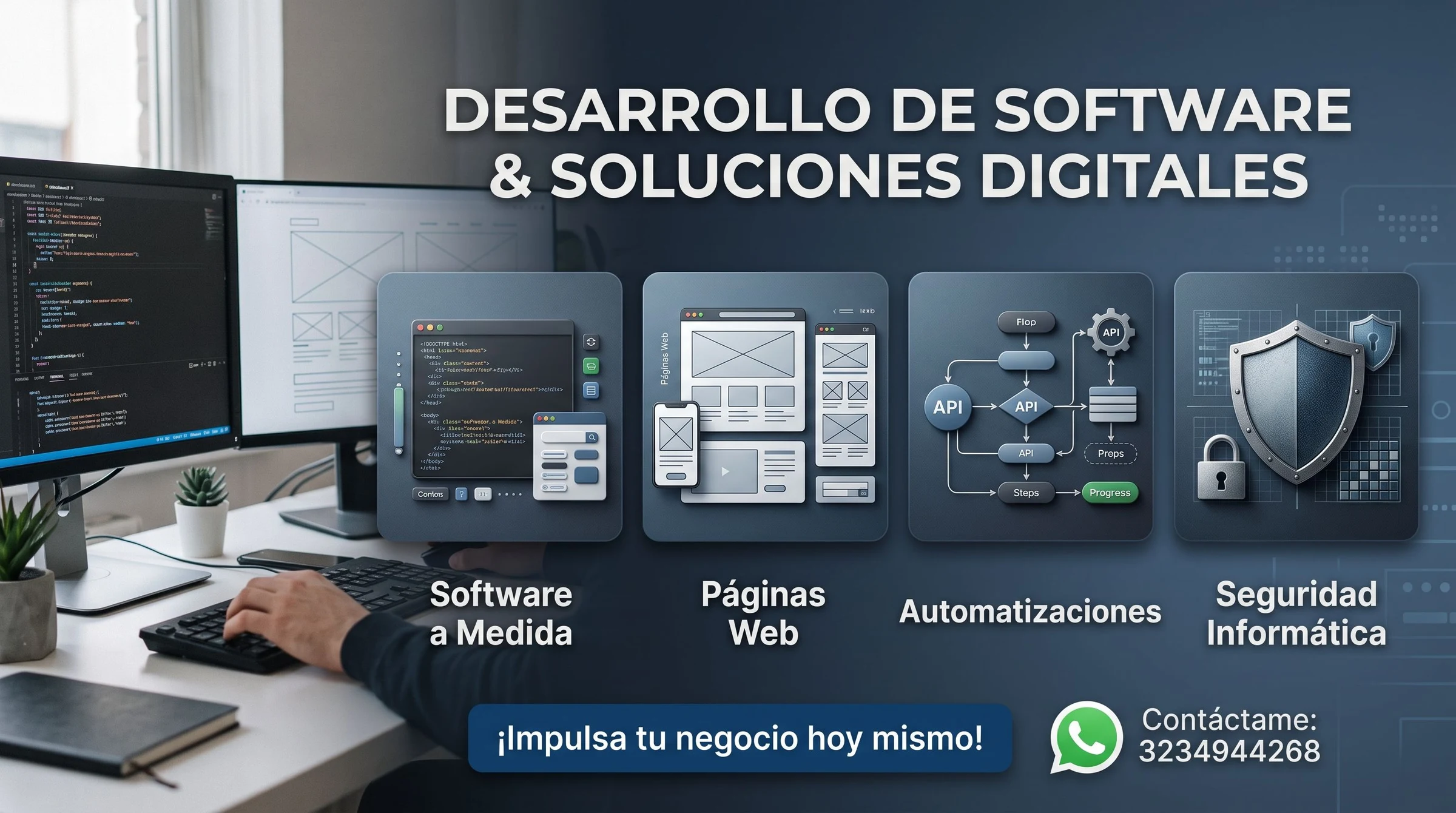 Servicio: Desarrollo de software a medida, páginas web, automatizaciones y seguridad informática — Colombia Move