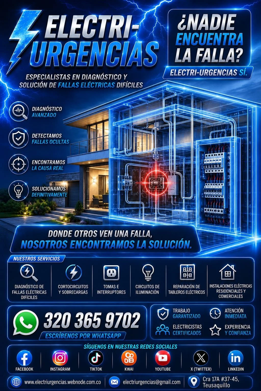 Servicio en Chapinero, Bogotá: Electricista, Las américas, Campin, la calleja, cedritos, La cabrera, La calera, chía, Santa paula, La carolina. — Colombia Move