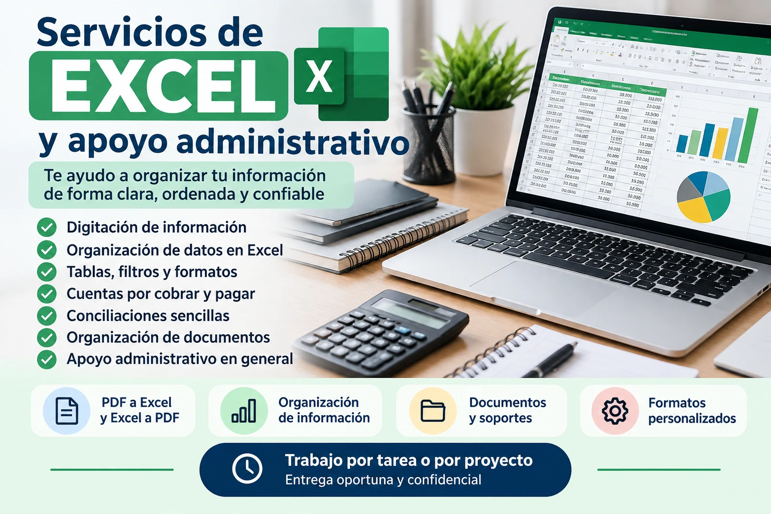 Servicio: Servicios de Excel y apoyo administrativo — Colombia Move