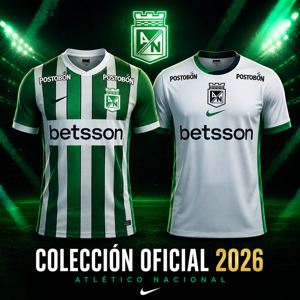 Camiseta de fútbol verde y blanca