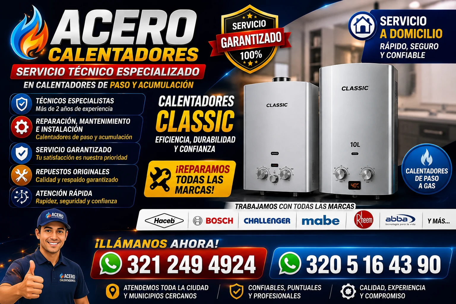 Revisión de calentadores clasic 3212494924 | Técnicos a domicilio
