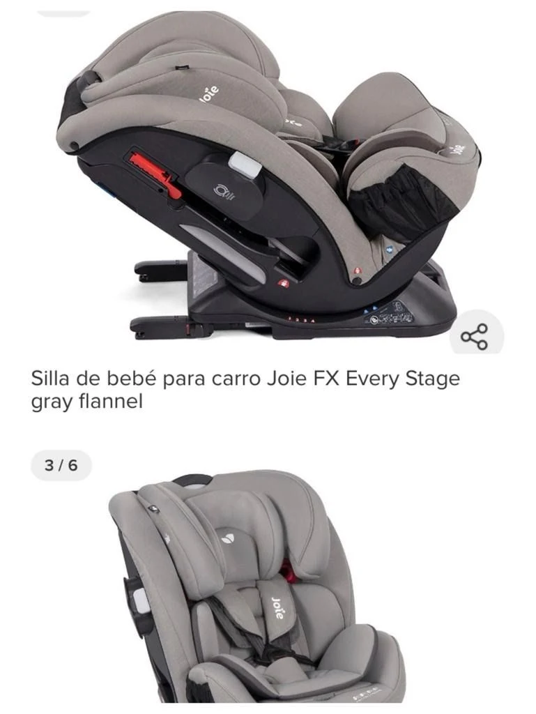 Venta de coches, sillas de carro y portabebés en Mosquera: Silla de bebé para carro Joie FX Every Stage gray flannel, usada, en excelente estado — Colombia Move