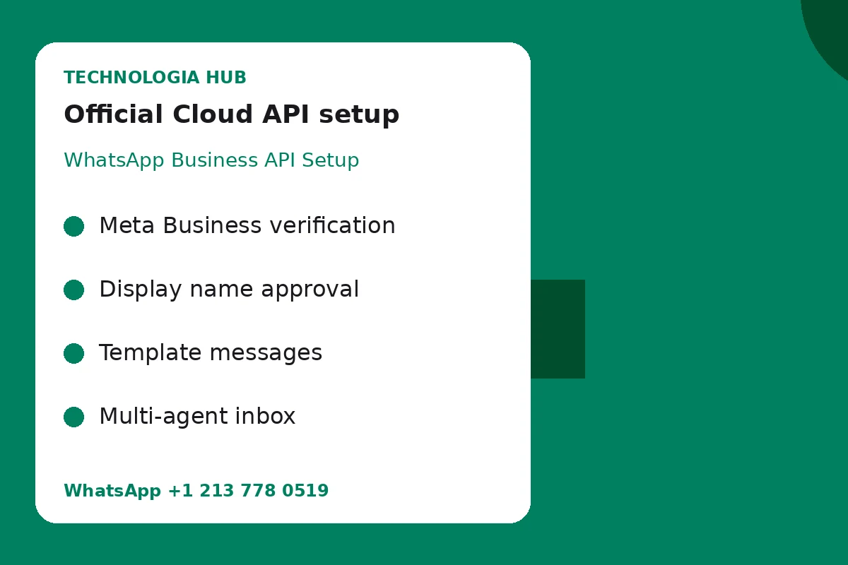Servicio: Configuración de la API de WhatsApp Business, verificación y mensajería masiva — Colombia Move