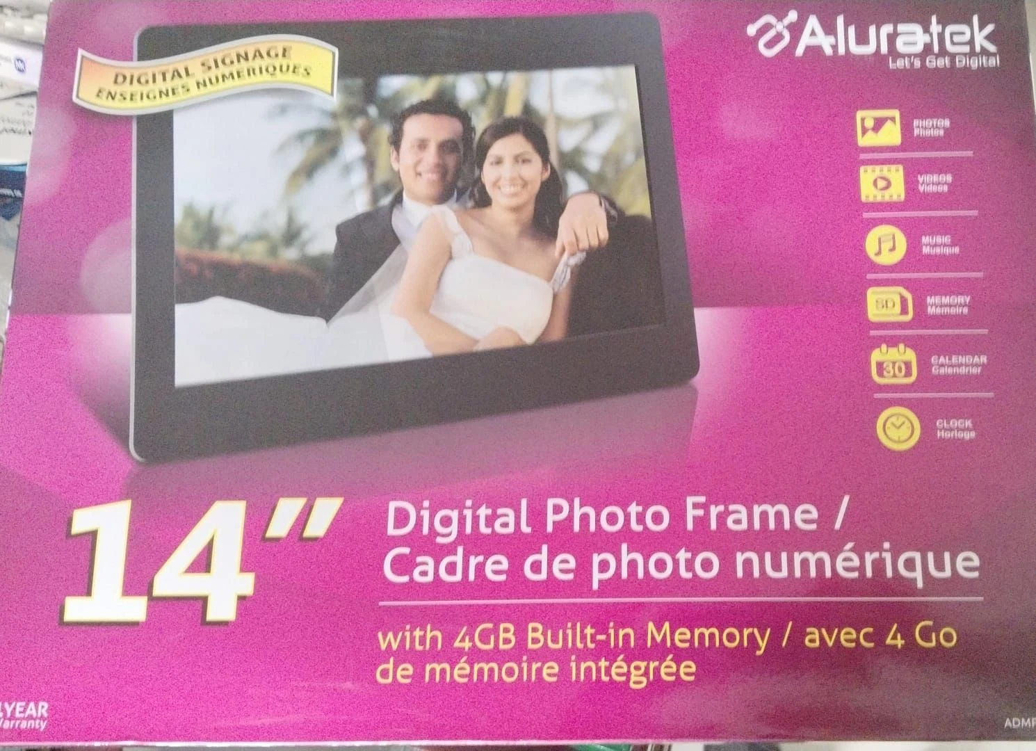 Venta de audio y video en Zipaquirá, Bogotá: Aluratek 14" Digital Photo Frame nuevo en caja — Colombia Move