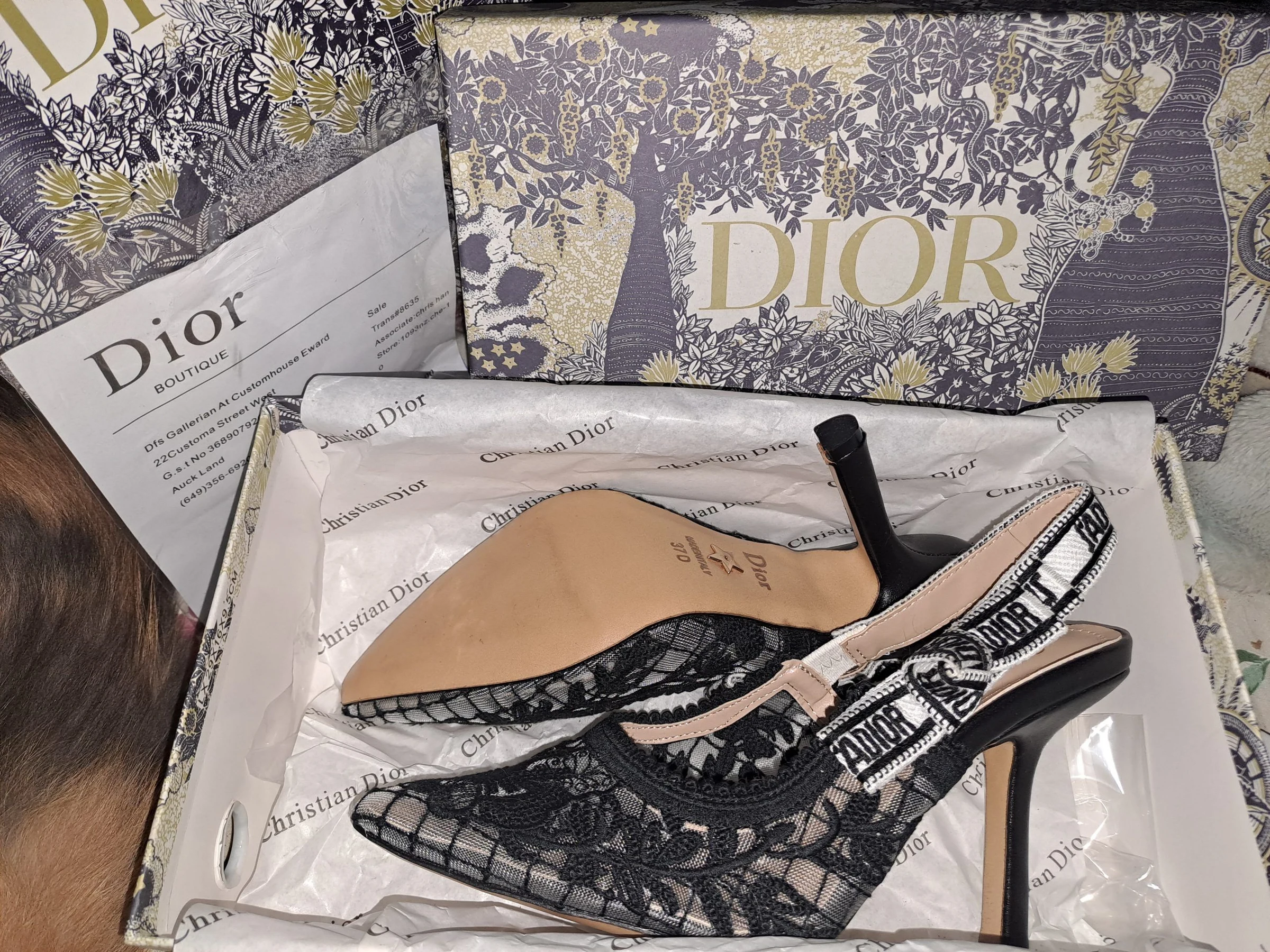 Venta de zapatos y calzado en Cali: Lindos tacones Christian Dior original de encaje negro — Colombia Move